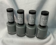 4x RIMMEL RITA ORA 60 Seconds Super Shine Nail Polish Varnish 8ml 807 MY GREY