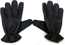 Black Leather Vampire Gloves, Large - BDSM Prickly Spike Touch & Tease Pair