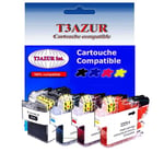 Lot de 4 cartouches d'encre compatibles type T3AZUR pour LC3219 XL pour Brother MFC-J6730DW MFC-J6930DW - T3AZUR (Noir et Couleur)