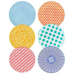 Lot de 6 grandes assiettes en céramique de 26,7 cm pour steak, pâtes, salade, crêpes, pizza, résistantes aux rayures, passent au micro-ondes, au four et au lave-vaisselle, couleurs assorties