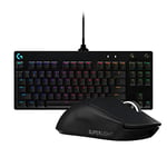 Logitech G Clavier Gamer MécaniquePro,Conception Ultra-Portable Sans Pavé Numérique,Câble Micro-USB Détachable et LogitechG ProX Superlight Souris Gamer SansFil,CapteurGaming Hero25K,Ultra-Légere 63g