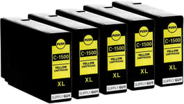 5 Cartouches d'encre compatibles avec Canon PGI-1500XL, Cartouche Jaune Compatible avec Canon Maxify MB2000 MB2050 MB2100 MB2150 MB2155 MB2300 MB2350 MB2700 MB2750 MB2755