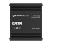 Teltonika Rut301 (Eu) Ethernet-Ruter, Mobilnettverksruter, Svart, Aluminium, Industri, Lan, Strøm, Status, Wan, Rask Ethernet