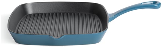 Habitat 23cm Cast Iron Griddle Pan - Blue