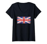 Womens Union Jack Flag V-Neck T-Shirt