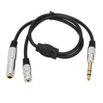 1 Dela i 2 Ljudkabel 1/4 Tums TRS Stereo Splitter Kabel 6,35 mm Han till 6,35 mm 3,5 mm Hon Audiokabel för Förstärkare Mikrofon