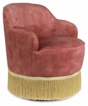 Bold Monkey Fringe Me Up Loungestol - Rosa Velour