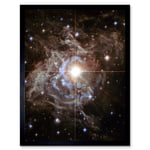 Hubble Space Telescope Image Cepheid Variable Super Star RS Puppis Light Echo Phenomenon Bright Flashes In Nebula Art Print Framed Poster Wall Decor