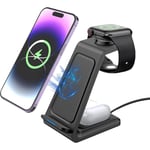 Chargeur sans fil – Chargeur sans fil de bureau Chargeur sans fil multifonction pour téléphone, écouteurs et montre, support de chargeur pour la