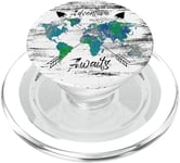 Carte du monde du voyageur à gratter Motif Adventure Awaits PopSockets PopGrip pour MagSafe