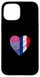 Coque pour iPhone 15 LGBTQ France Coeur Bi Pride pour Bi Bisexuel Amour LGBT