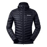 Berghaus Men's Tephra Stretch Reflect 2.0 Hooded Down Jacket | Extra Warmth | Polartec, Black, XS