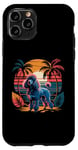 Coque pour iPhone 11 Pro Vintage 80s Sunset Caniche