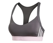 adidas Women All Me 3-Stripes Light Support Workout Bra - Grey, M