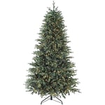 WeRChristmas Pre-Lit Colorado Blue Spruce Christmas Tree, 450 Warm White LED Lights, Green, 7 ft / 2.1 m