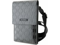 Karl Lagerfeld Handväska Klwbsamsmg Silver/Silver Saffiano Mongram Plakett