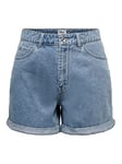 ONLY ONLVEGA Short en Jean pour Femme, Taille Haute, Coupe Normale