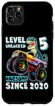 iPhone 11 Pro Max Level 5 Unlocked T Rex Monster Truck Dinosaur 5th Birthday Case