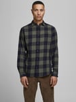 Jack & Jones Mens Gingham check shirt size M brand new green Dusty Olive