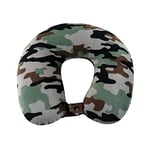 World's Best Oreiller Tour de Cou en Microfibre Douce Motif Camouflage Vert