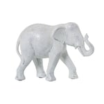 Alexandra House Living Figurine décorative Blanche en Plastique éléphant 10 x 18 x 24 cm