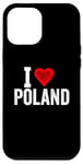 iPhone 12 Pro Max Funny Design Retro I Love Poland with a Red Heart Case