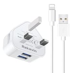 iPhone Charger,[MFi Certified] i Phone Lightning Cable and Plug,1M Old Apple iPad Charger Lead with Plug 5V/2.1A Charging for iPhone 14 13 12 11 10 SE Xs XR X 8 7 6S i Pad 5th 6th 7th 8th Generation