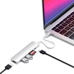 Adaptateur Multiport Usb-C Slim 60W V2 Avec Usb-C 60W,Hdmi 4K(60Hz),Lecteurs De Cartes Micro/Sd,Usb 3.0-Pour Macbook Pro/Air M2/M1,Ipad Pro/Air M2/M1,Mac Mini M2,Imac M1(Argent)