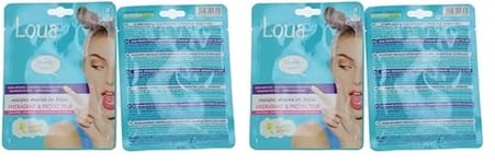 Loua Masque Mains en Tissu Hydratant & Protecteur, Bleu (Lot de 2)