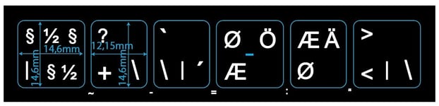 Klistermärken för vissa Dell tangentbord nordisk layout (SE/DK/NO/FI) 6-keys