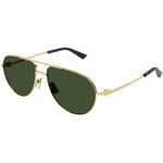 Lunettes de soleil Bottega Veneta  BV1302S Lunettes de soleil, Or/Vert, 57 mm