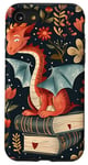 Coque pour iPhone SE (2020) / 7 / 8 Motif de ver de bibliothèque Cute Dragon Books Cottagecore