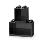 Room Copenhagen 41171733 Ensemble de tablettes de Briques Lego, 2 pièces, Noir, One Size