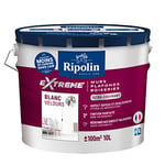 RIPOLIN - Peinture Monocouche pour Murs, Boiseries & Radiateurs - Intérieur - Finition Parfaite - Haute Résistance aux Chocs & Salissures - Lessivable - Velours - 10L - Blanc