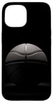 Coque pour iPhone 15 Ballon de basket simple noir et blanc