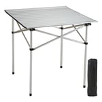 VEVOR Table de Camping 70,5 x 70 x 70 cm Charge 30 kg Table Extérieur Pliante Portable Légère Plateau en Alliage d'Aluminium et Tube d'acier avec Sac de Transport pour Plage Pique-Nique BBQ Randonnée