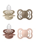 BIBS - Pacifier Supreme 2x 2 PACK - Vanilla/Dark Oak & Woodchuck/Blush - Size 2