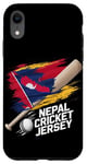 Coque pour iPhone XR Maillot de cricket du Népal 2024 Drapeau du Népal