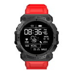 Montre Connectée De Sport Pour Hommes Et Femmes,Écran Couleur Hd,Horloge,Bracelet De Fitness,Rappel D'appel,Placer Le Papier Peint - Type Rouge