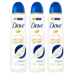 Dove Womens Anti-Perspirant Advanced Care Original 72H Deodorant for Women, 150ml, 3 Pack - NA - One Size