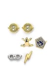 Harry Potter Stud Earring Set Time Turner/Chocolate Frog/Glasses &Amp; Lightning Bolt