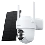 GALAYOU Camera Surveillance WiFi Exterieure sans Fil Batterie - Panneau Solaire, 2K Camera Solaire Exterieur 2,4GHz, Alerte Instantanée PIR, Sirène, Vision Nocturne, Audio Bidirectionnel, Alexa R1