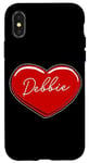 Coque pour iPhone X/XS Debbie Cœur dessiné à la main avec inscription « First Name Hearts I Love Debbie »