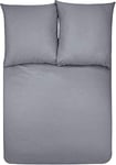 AmazonBasics Microfiber Duvet Set, Dark Grey, 200cmx200cm/ 80cmx80cmx2