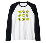 Rugrats Iconic Reptar Heads Different Emotions Group Shot Raglan Baseball Tee