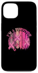 Coque pour iPhone 13 Ruban rose « Im A Survivor » pour la sensibilisation au cancer du sein