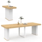 Table console extensible eden 10 personnes 235 cm bois et blanc