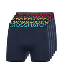 Crosshatch Lot de 5 boxers pour homme - Multicolores - Cadeau pour amis, petit ami ou mari. Les boxers sont disponibles dans les tailles S, M, L, XL, XXL, Bleu marine Chasma, S