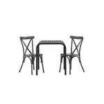 Venture Home Cafégrupp Borneo Bord med 2 Tablas Stolar Cafetable Aluminium - Black / Kvadrat 70*70* +Tablas GR23310