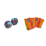 Zoggs Unisex Baby (Set of 2) Kids Water Friendly Neoprene Covered Splash Balls, Orange/Blue, Set 2 UK & Kid's Float Bands, Swimming Armbands for Kids, Orange, 1-3 Years, 11-18 kg